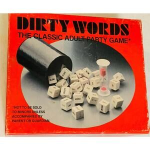 Vintage 1977 Dirty Words Game Naughty Dice Adult Humor Original Box No Hourglass